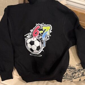 Black Hoodie with Soccer Graphic
